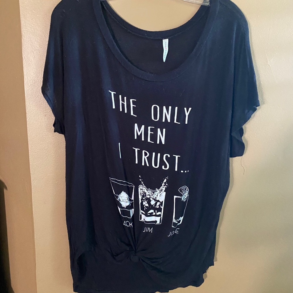 Black scoop neck t shirt